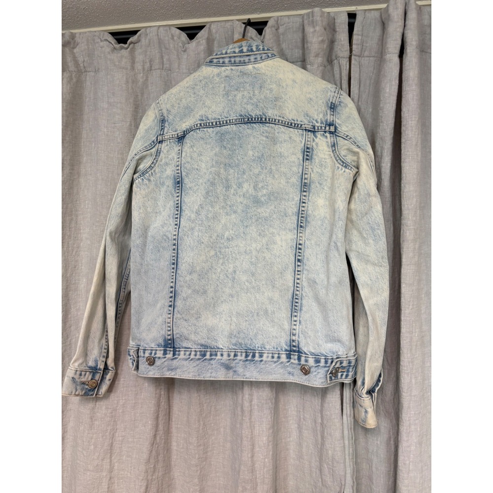 H&M &Denim Womens Light Acid Wash Cotton‎ Trucker Denim Jacket Blue Size 2 - Picture 4 of 9
